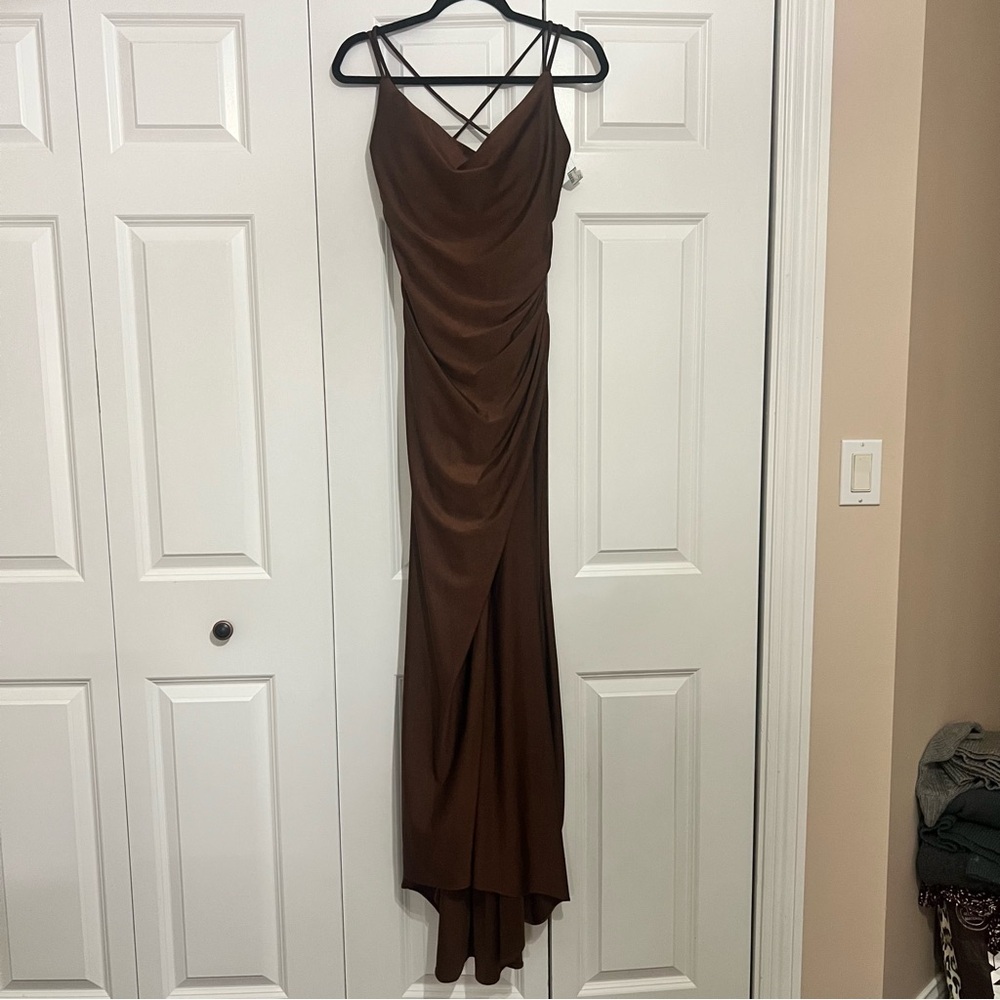Dancing Queen Chocolate Brown Prom Dress - Picture 5 of 6